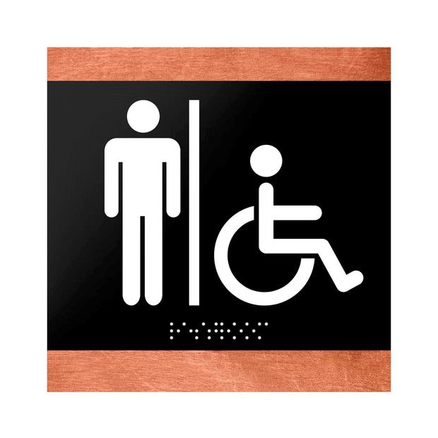 Bathroom Signs Restroom Sign for Men & Wheelchair - "Buro" Design