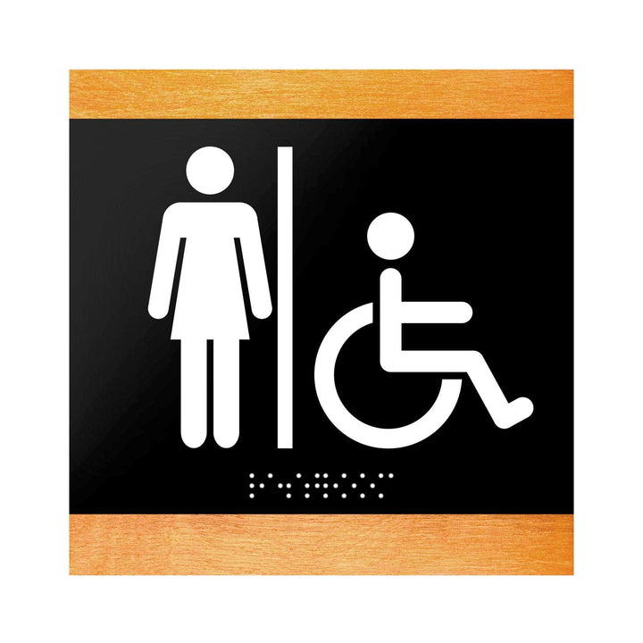 Bathroom Signs Restroom Sign for Women & Wheelchair - "Buro" Design