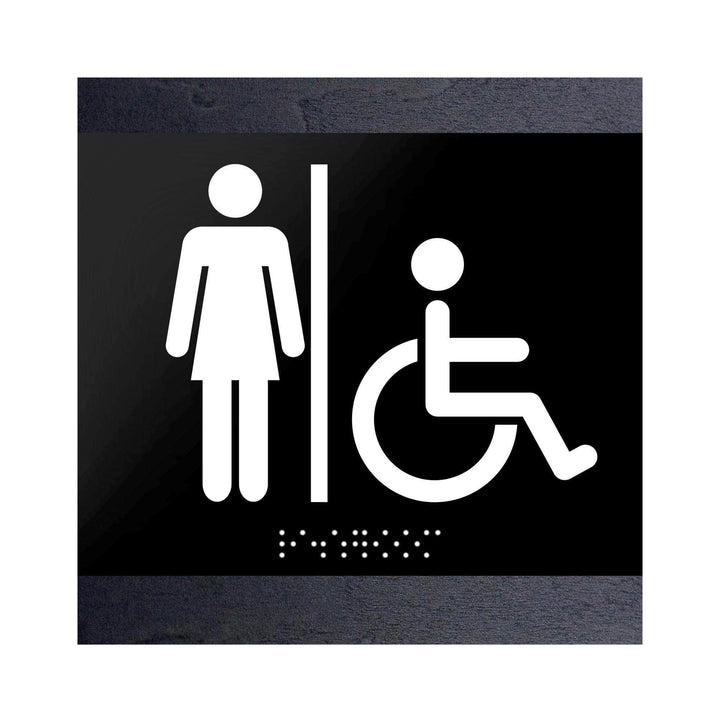 Bathroom Signs Restroom Sign for Women & Wheelchair - "Buro" Design