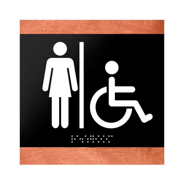 Bathroom Signs Restroom Sign for Women & Wheelchair - "Buro" Design
