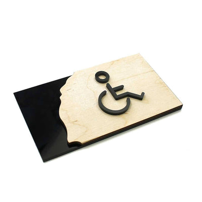 Restroom Wheelchairs Sign Bathroom Signs Natural wood Bsign