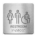 Bathroom Signs Steel All Gender & Wheelchair Restroom Sign with Braille - Photo #1