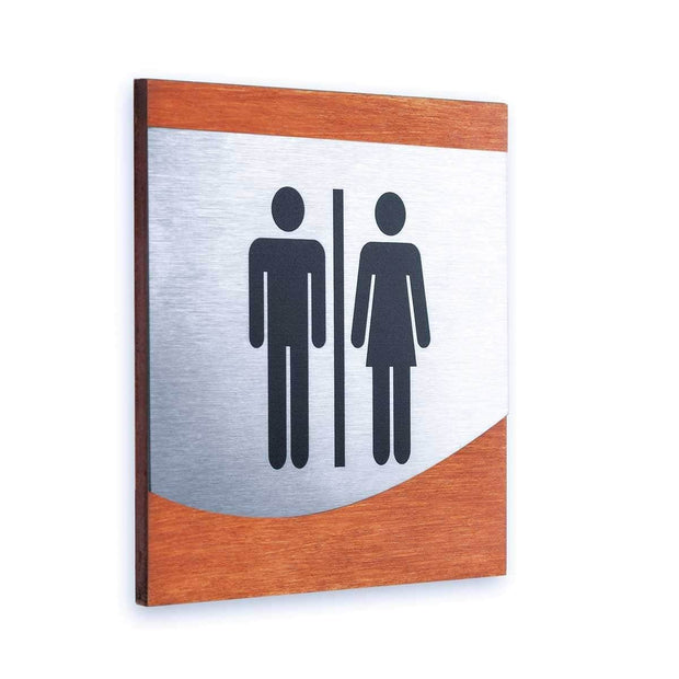 Bathroom Signs Steel All Gender Sign for Restroom - "Venture" Design