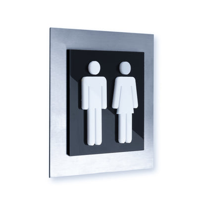 All Gender Restroom Signs Bathroom Signs black/white symbol Bsign