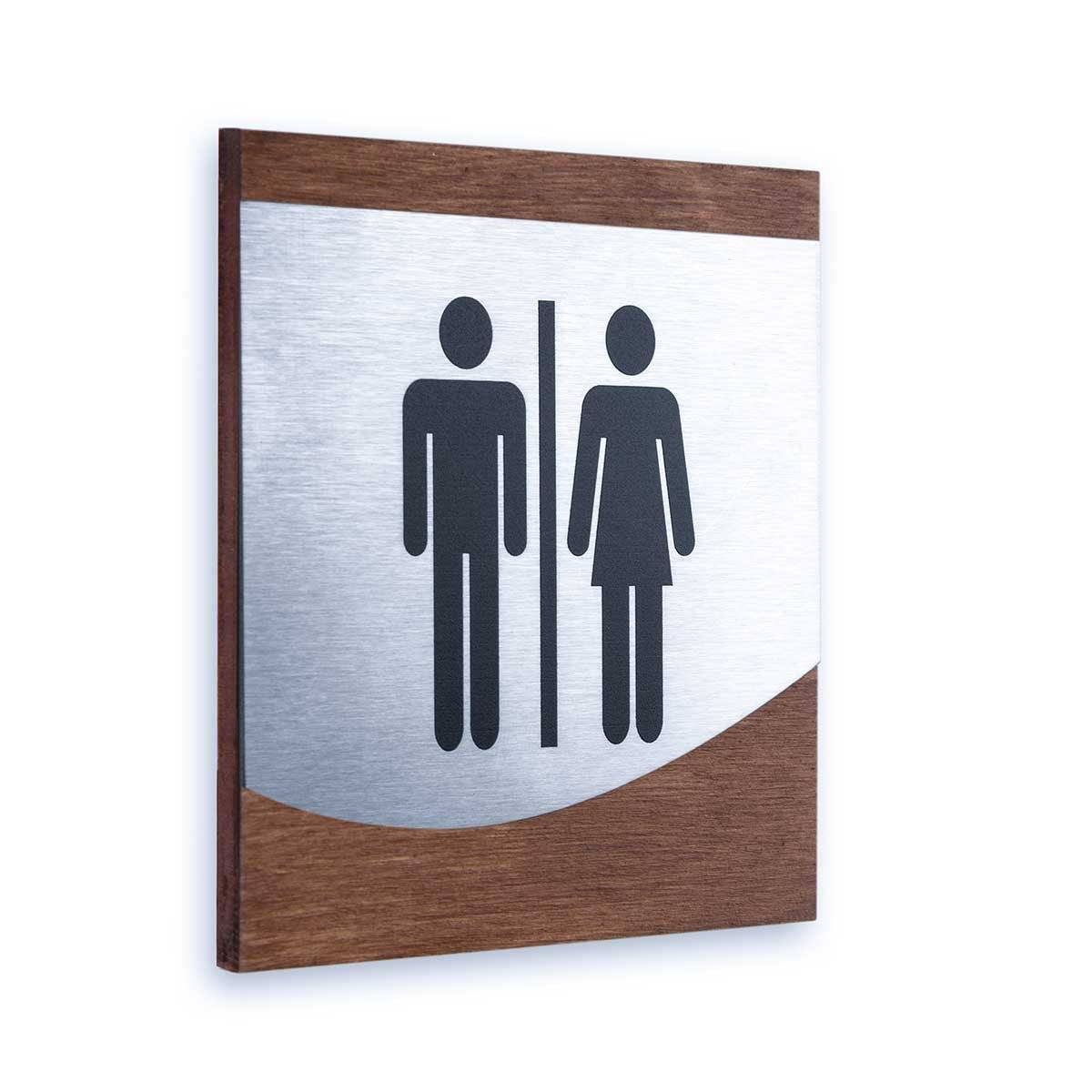 Steel All Gender Sign for Restroom Bathroom Signs Indian Rosewood Bsign