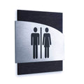 Bathroom Signs Men's & Women's Restroom Sign: Steel Sign — "Wave" Design - Photo #1