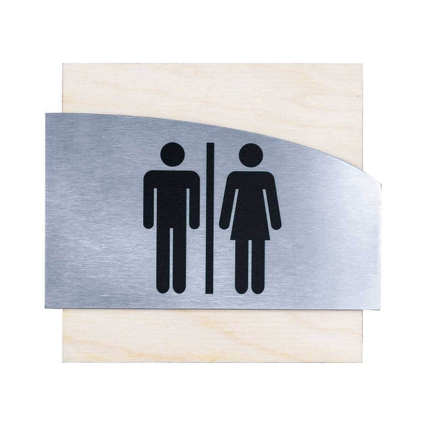 Bathroom Signs Men's & Women's Restroom Sign: Steel Sign — "Wave" Design