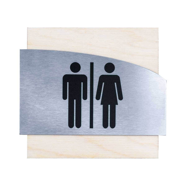 Bathroom Signs Men's &amp; Women's Restroom Sign: Steel Sign — "Wave" Design