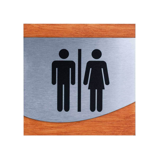 Bathroom Signs Steel All Gender Sign for Restroom - "Venture" Design