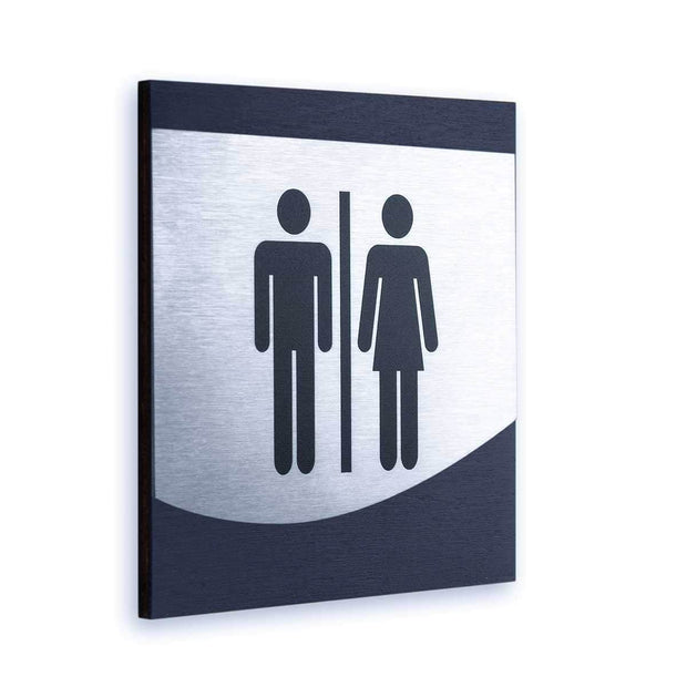 Bathroom Signs Steel All Gender Sign for Restroom - "Venture" Design
