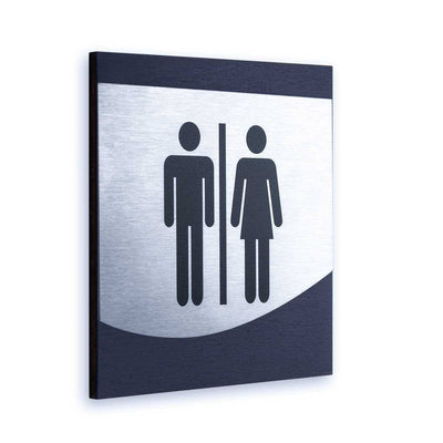 Steel All Gender Sign for Restroom Bathroom Signs Anthracite Gray Bsign