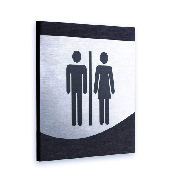 Bathroom Signs Steel All Gender Sign for Restroom - "Venture" Design