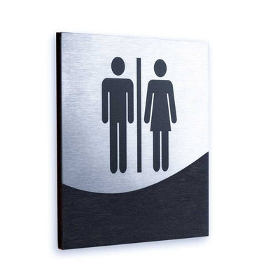 Steel All Gender Bathrooms Signs Bathroom Signs Dark Wenge Bsign