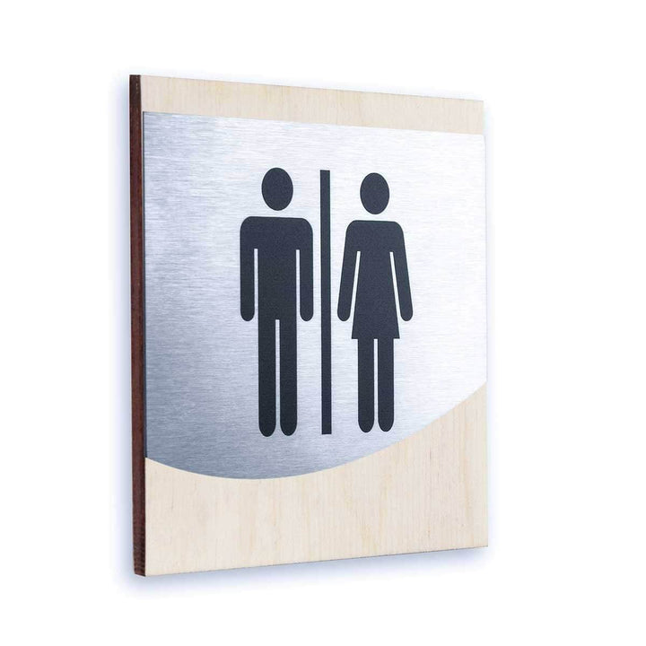 Bathroom Signs Steel All Gender Sign for Restroom - "Venture" Design