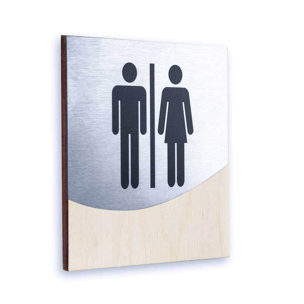 Bathroom Signs Steel All Gender Bathrooms Sign - "Jure" Design