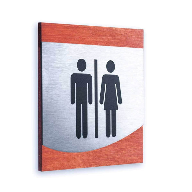 Bathroom Signs Steel All Gender Sign for Restroom - "Venture" Design