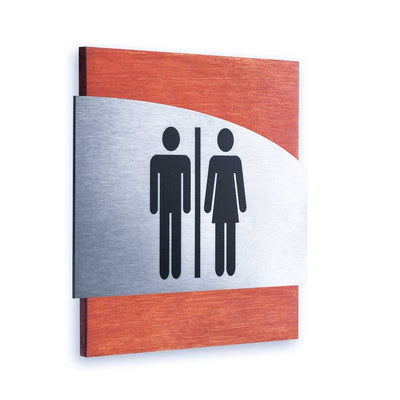 Steel Restrooms Signs Men & Women Bathroom Signs Redwood Bsign