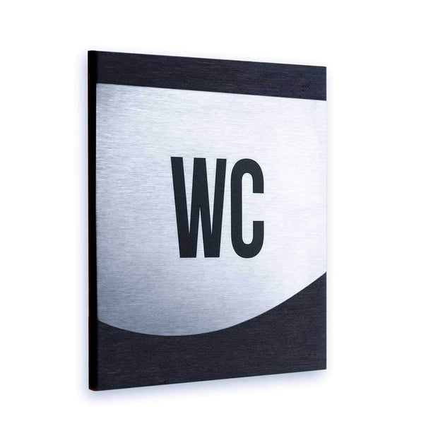 Bathroom Signs Steel All Gender WC Door Sign - "Venture" Design