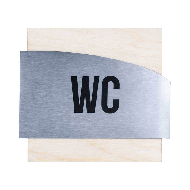 Bathroom Signs Steel WC Sign of Restroom - "Wave" Design