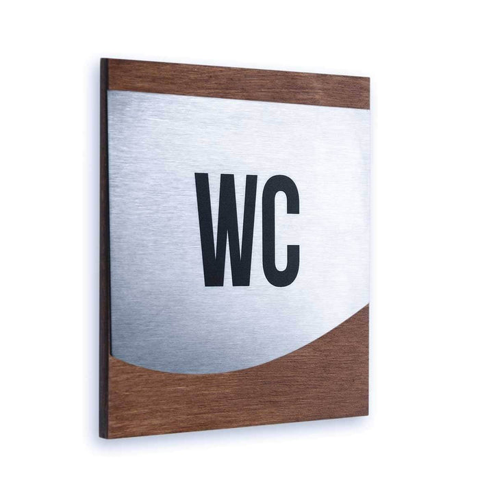 Bathroom Signs Steel All Gender WC Door Sign - "Venture" Design