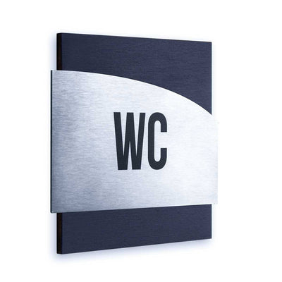 Steel WC Sign of Restroom Bathroom Signs Anthracite Gray Bsign