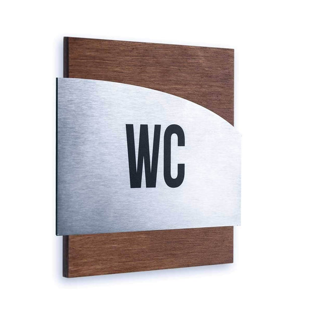 Bathroom Signs Steel WC Sign of Restroom - "Wave" Design
