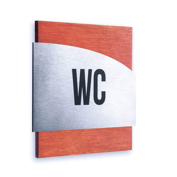 Bathroom Signs Steel WC Sign of Restroom - "Wave" Design