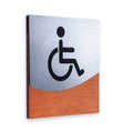 Bathroom Signs Wheelchair Sign for Restroom: Wood & Stainless Steel Plate — "Jure" Design - Photo #8