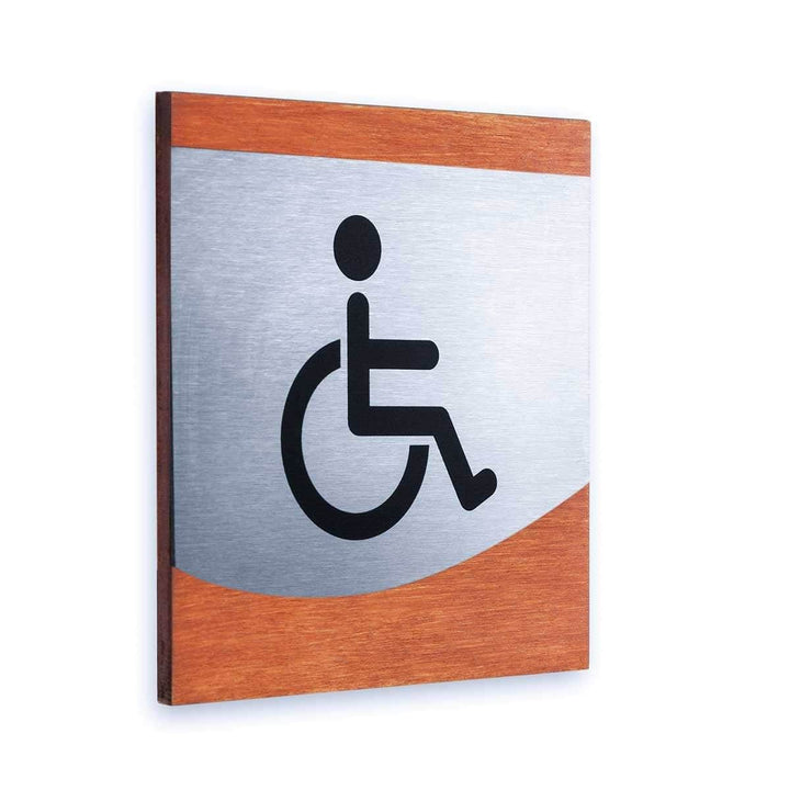 Bathroom Signs Wheelchair Accessible Sign for Restroom: Steel Sign — "Venture" Design