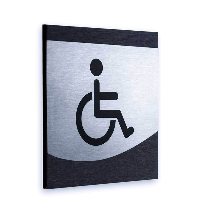 Bathroom Signs Wheelchair Accessible Sign for Restroom: Steel Sign — "Venture" Design