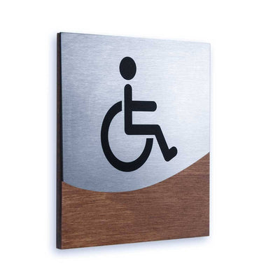 Wheelchair Door Sign for Restrooms Bathroom Signs Indian Rosewood Bsign