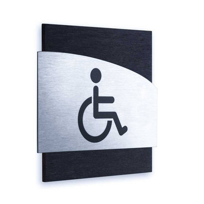 Steel Wheelchairs Wign for Restroom Doors Bathroom Signs Anthracite Gray Bsign