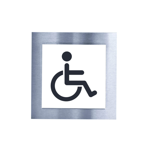 Bathroom Signs Steel Wheelchair Bathroom Sign - "Modern" Design