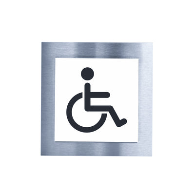 Steel Wheelchair Toilet Bathroom Sign Bathroom Signs white / black pictogram Bsign