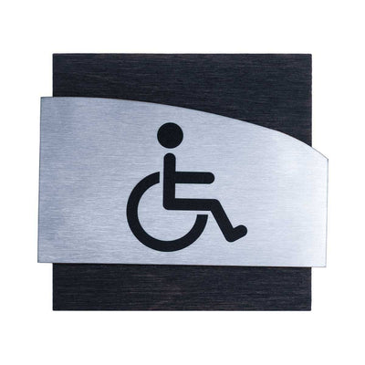 Steel Wheelchairs Wign for Restroom Doors Bathroom Signs Anthracite Gray Bsign