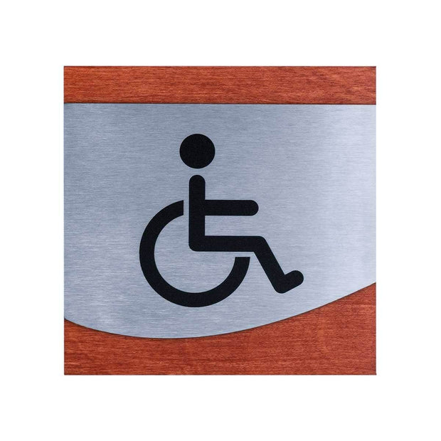 Bathroom Signs Wheelchair Accessible Sign for Restroom: Steel Sign — "Venture" Design
