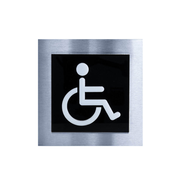 Bathroom Signs Steel Wheelchair Bathroom Sign - "Modern" Design