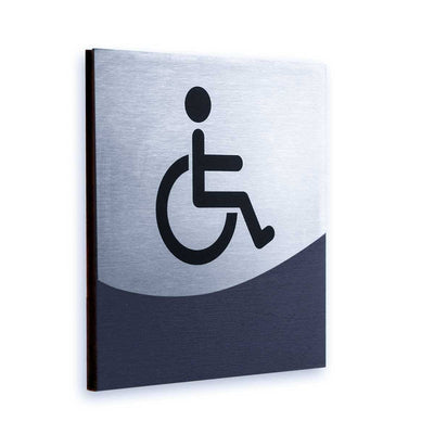 Wheelchair Door Sign for Restrooms Bathroom Signs Anthracite Gray Bsign