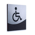 Bathroom Signs Wheelchair Sign for Restroom: Wood & Stainless Steel Plate — "Jure" Design - Photo #5