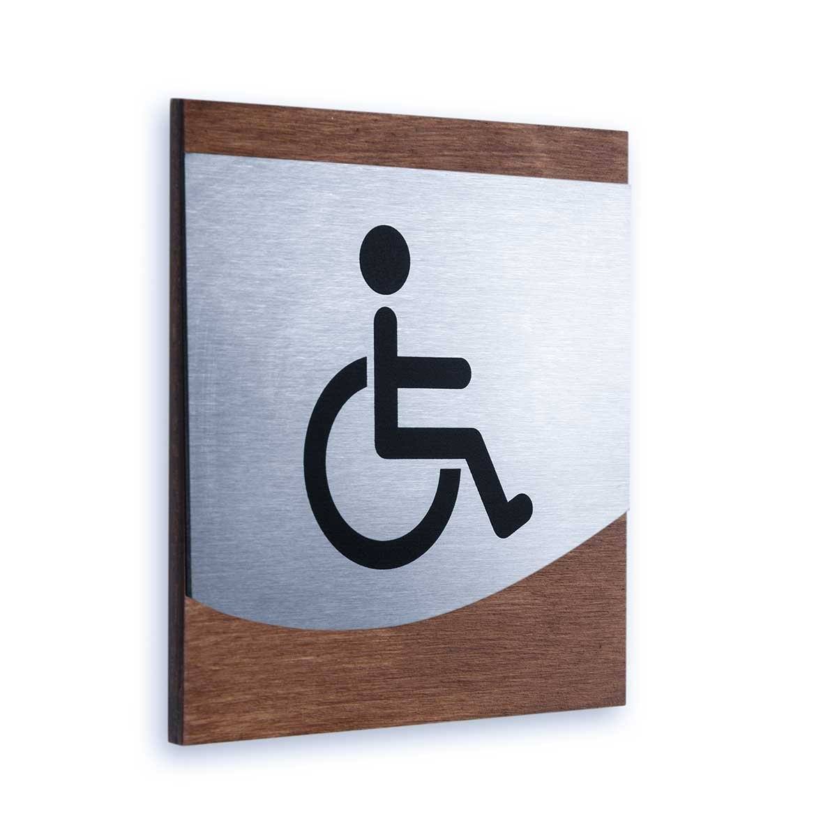 Steel Wheelchair Accessible Restroom Sign Bathroom Signs Indian Rosewood Bsign