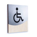 Bathroom Signs Wheelchair Sign for Restroom: Wood & Stainless Steel Plate — "Jure" Design - Photo #6