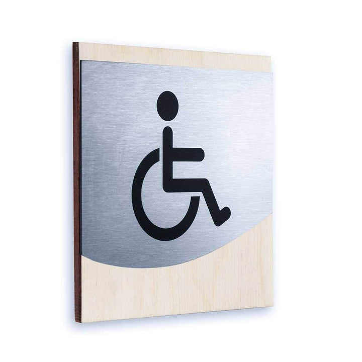 Bathroom Signs Wheelchair Accessible Sign for Restroom: Steel Sign — "Venture" Design