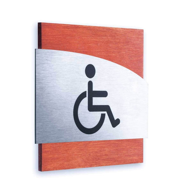 Bathroom Signs Wheelchair Bathroom Sign: Steel Sign — "Wave" Design