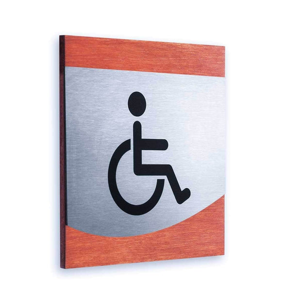 Bathroom Signs Wheelchair Accessible Sign for Restroom: Steel Sign — "Venture" Design