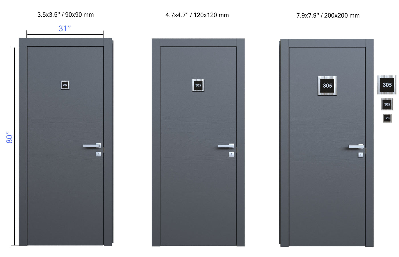 Steel Bathrooms Door Signs for Man "Modern" Design