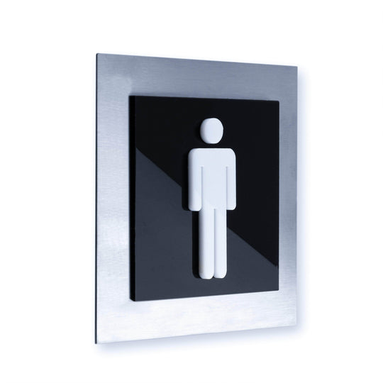 Bathroom Signs Men's Bathroom Sign: Steel Sign — "Modern" Design