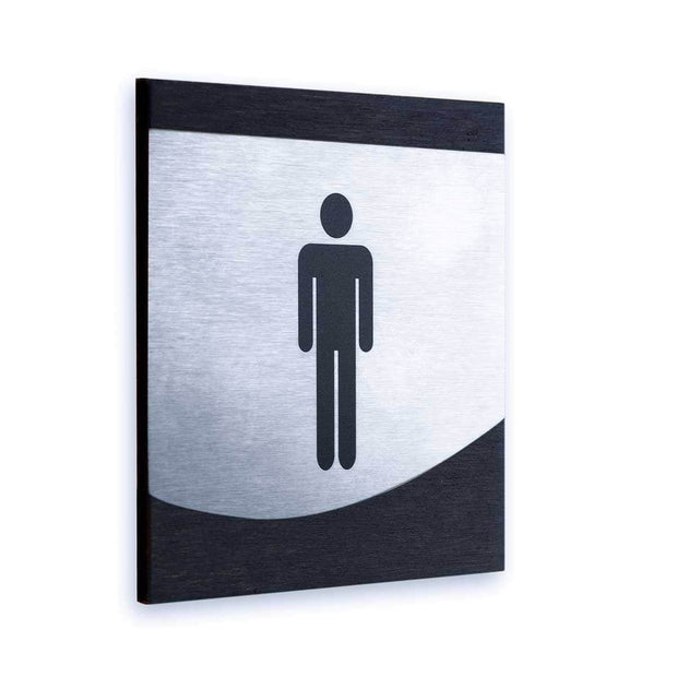 Bathroom Signs Bathroom Door Sign: Steel Sign — "Venture" Design