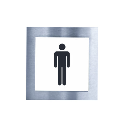 Steel Bathrooms Door Signs for Man white / black pictogram Bsign