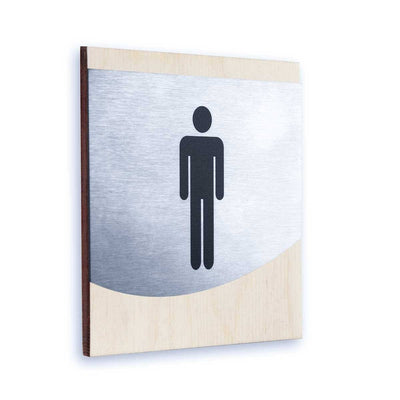Steel Door Signs for Bathroom Bathroom Signs Natural wood Bsign