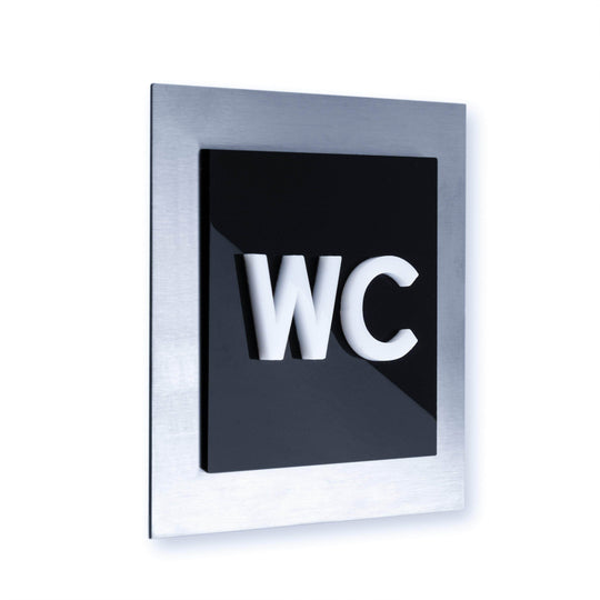 Bathroom Signs WC Sign: Steel Sign — "Modern" Design